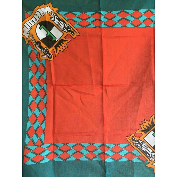 Esprit Vintage Cotton Scarf With Bold Red & Teal Geometric Print - Picture 3 of 4